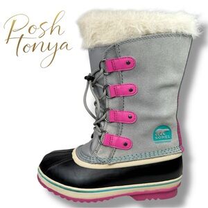 Sorel Joan of Arctic Waterproof Suede Snow Boots Faux Fur Size 5 Cozy Wintercore